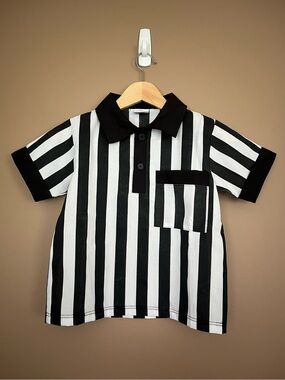 Short Sleeve Striped Referee Shirt Costume Top - Child Small